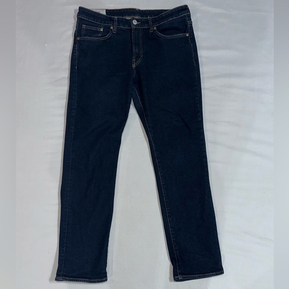 Blue Straight-Leg Denim Jeans